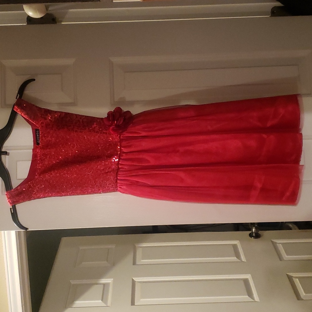 Red Dress with Sequins